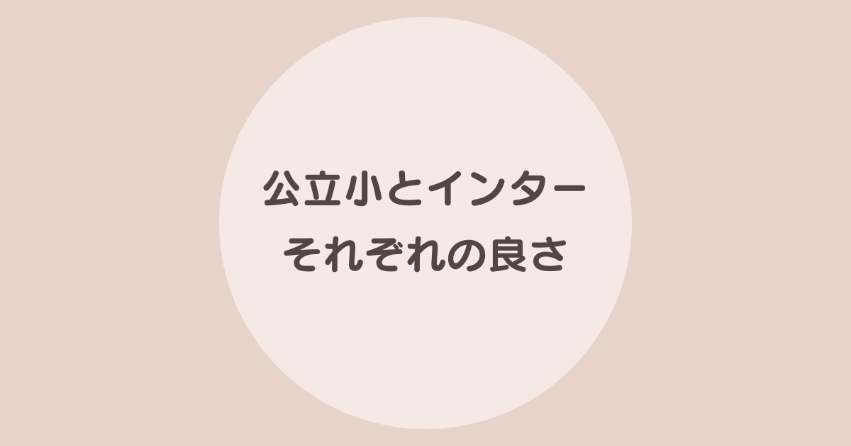 公立小学校 インタナショナルスクール 比較