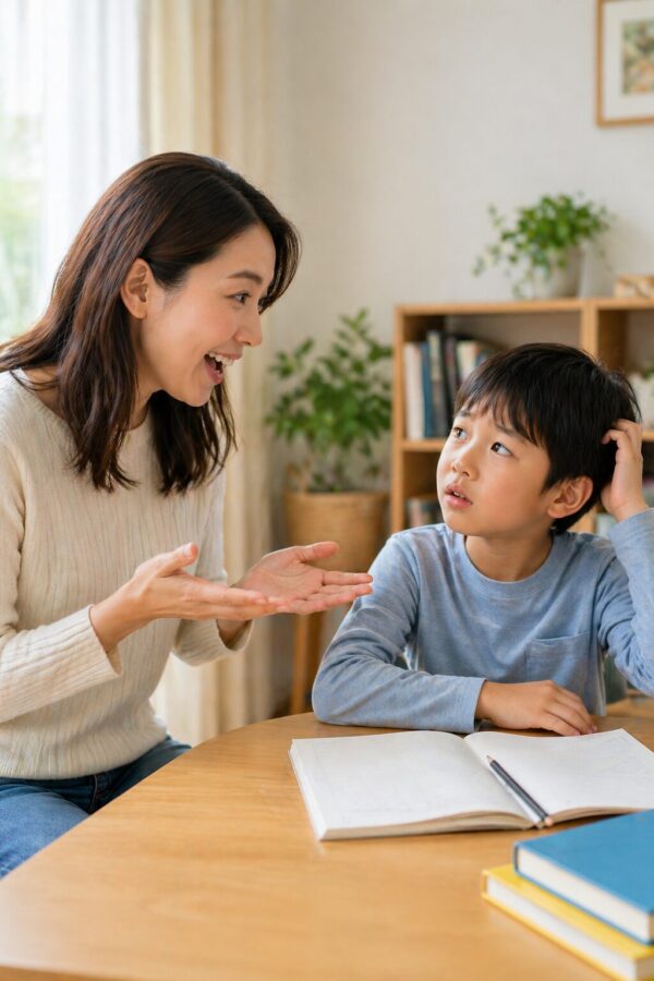英語を勉強してほしい母親と、乗り気ではない子ども